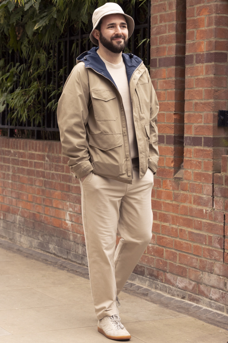Check styling ideas for「Utility Parka、Washed Jersey Ankle Pants