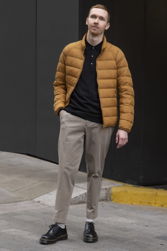 Check styling ideas for「Extra Fine Merino Knitted Long-Sleeve Polo  Shirt、Smart Ankle Pants (2-Way Stretch Cotton, Tall)」