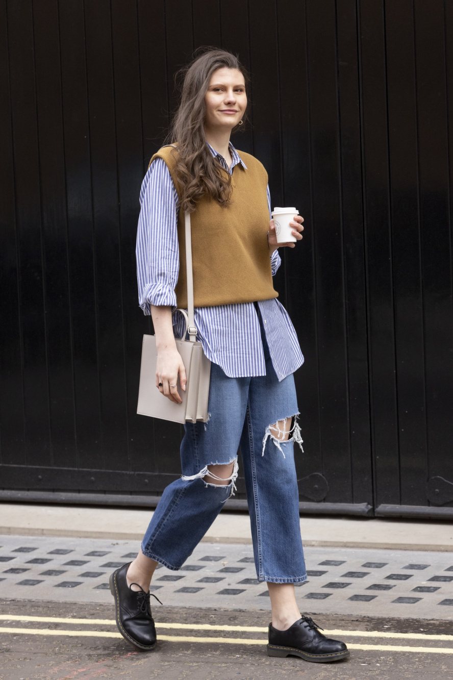 Check styling ideas for「Extra Fine Cotton Broadcloth Long Sleeve