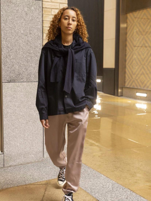 WOMEN'S SATIN DRAPE JOGGER PANTS