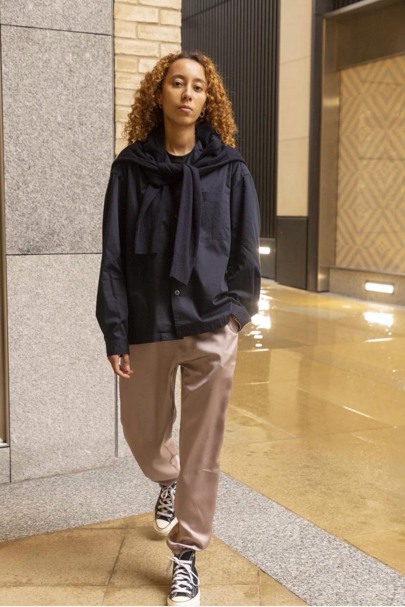 WOMEN'S SATIN DRAPE JOGGER PANTS