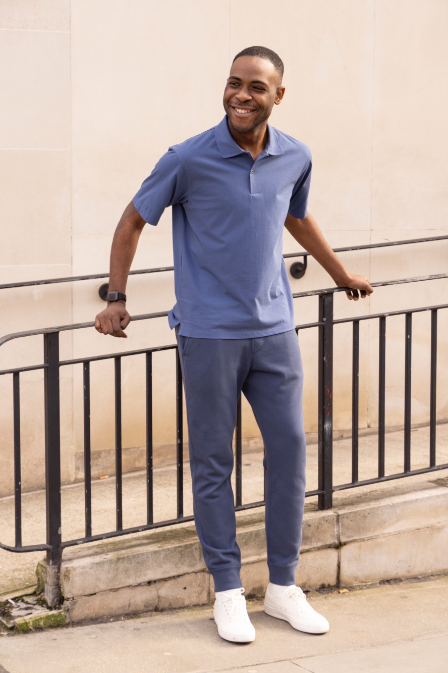 Check styling ideas for AIRISM REGULAR COLLAR POLO SHIRT SWEATPANTS UNIQLO CA