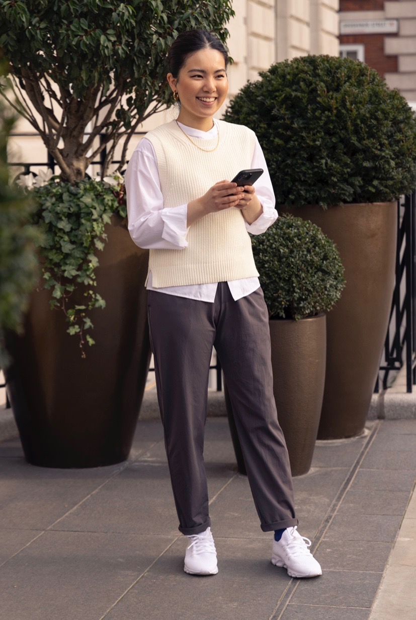 Check styling ideas for「Ultra Stretch Active Tapered Pants」