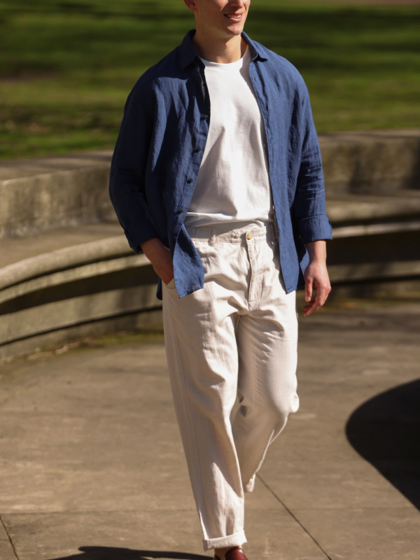 MEN'S LINEN BLEND RELAXED PANTS