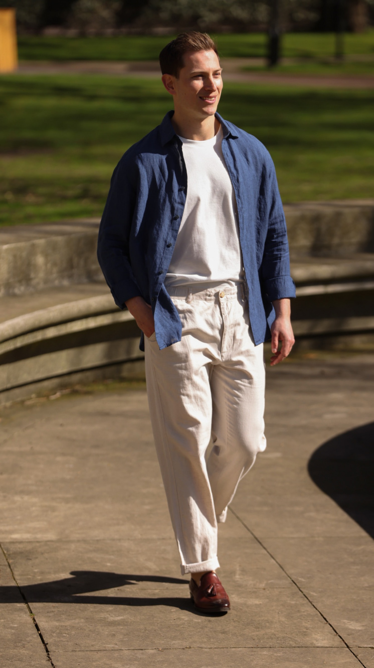 Check styling ideas for「Linen-Blend Relaxed Pants」