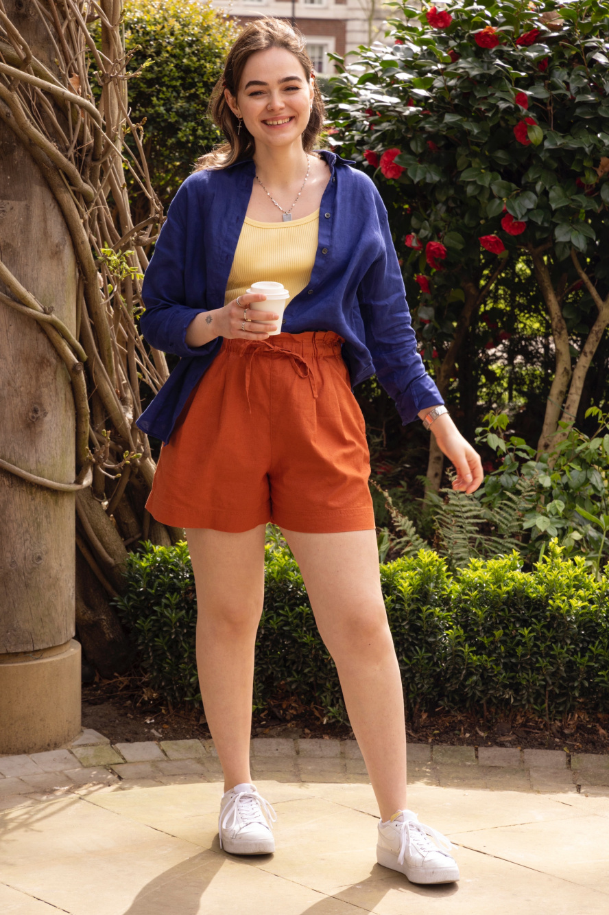 Check styling ideas for「Linen Cotton Shorts」