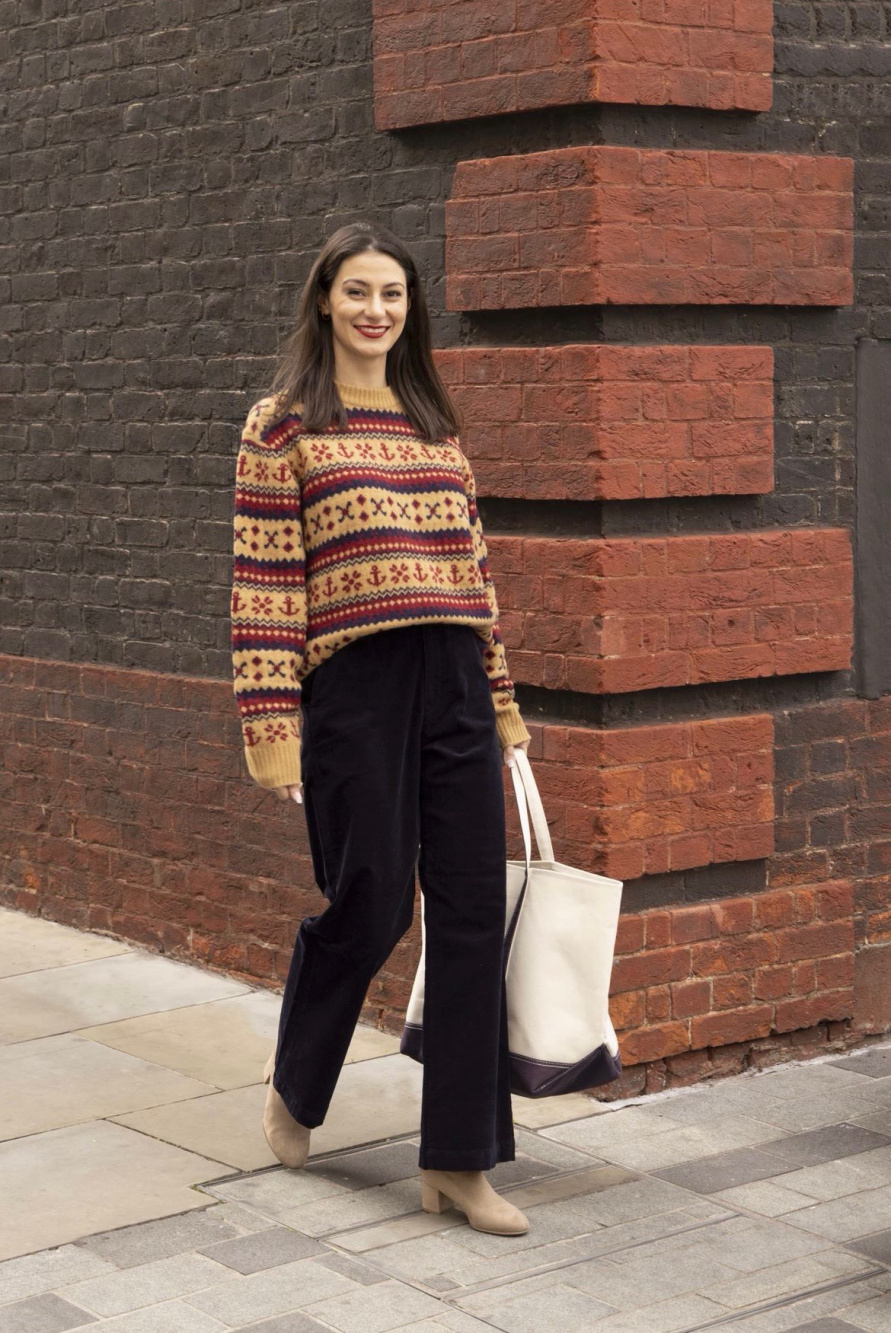 Fall Outfit Idea: Styling Brown Corduroy Pants - Add Textures to Spice up  your Fall Outfits with Cozy Knits and Corduroy Pants - 👕: @a