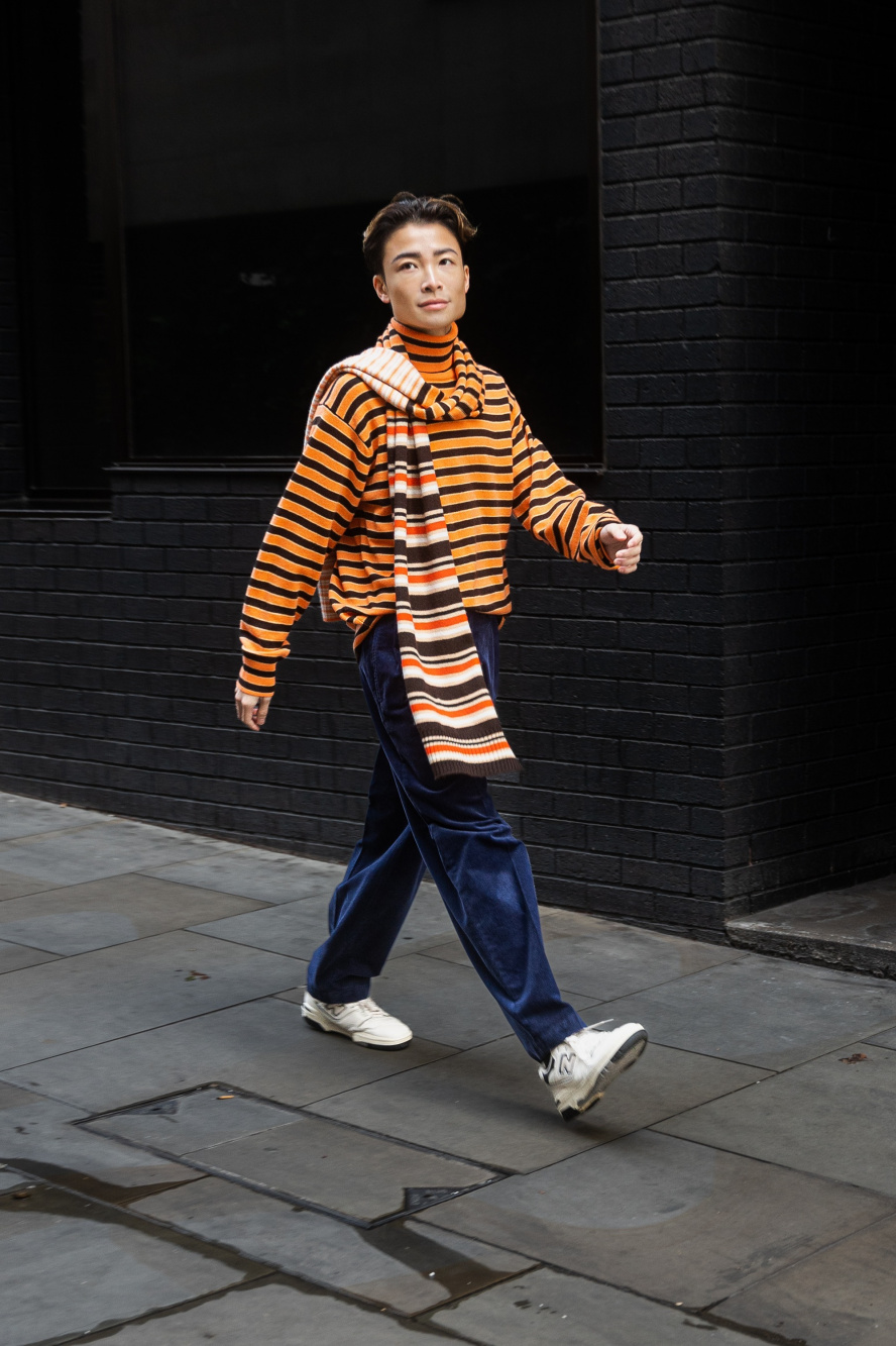 Check styling ideas for「Cashmere Striped Scarf (MARNI)、Knitted Balaclava  (MARNI)」