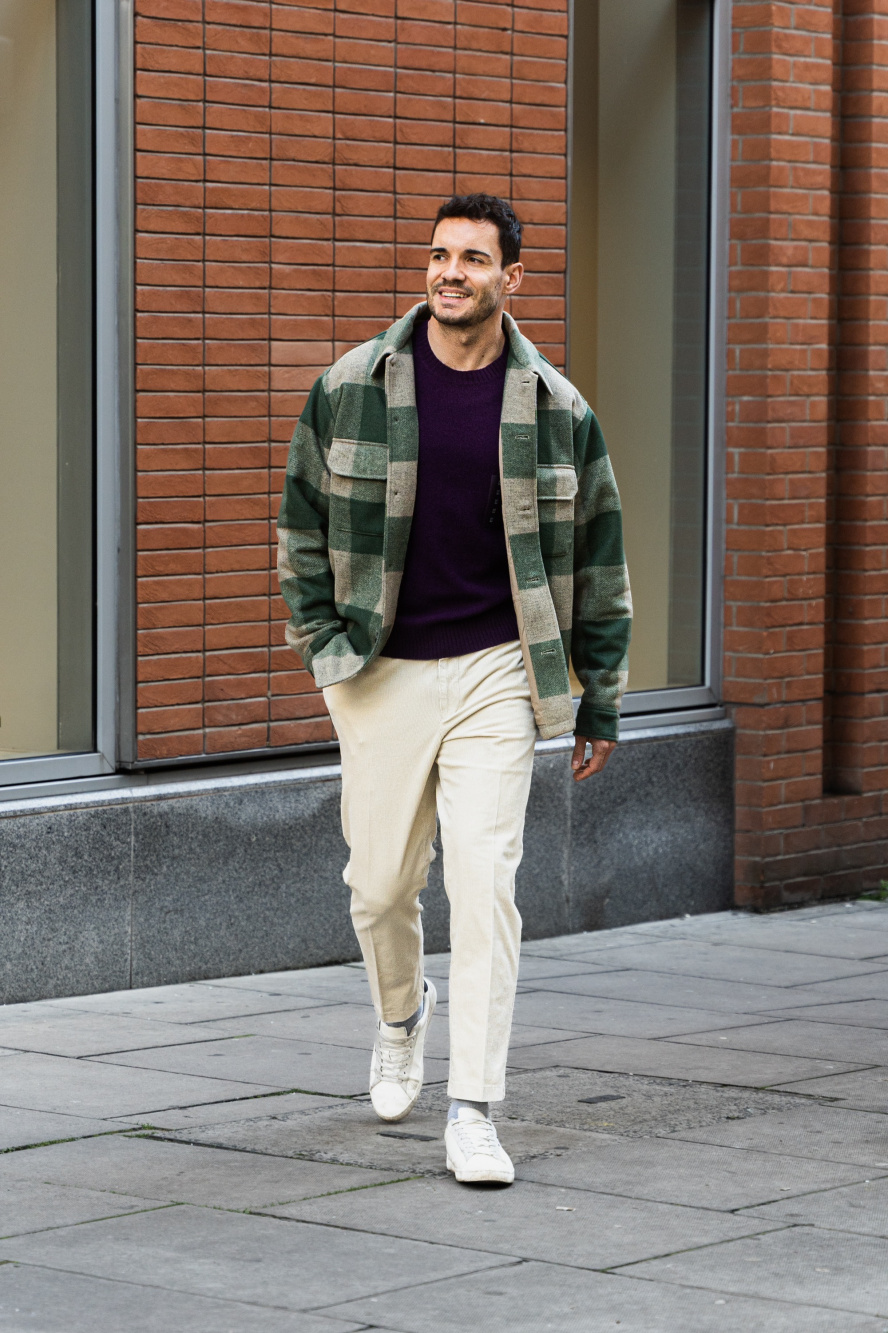 Check styling ideas for「Smart Ankle Pants (2-Way Stretch,  Corduroy)、HEATTECH Ultra Warm Crew Neck Long-Sleeve T-Shirt」