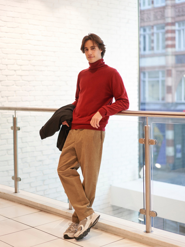 men smart comfort corduroy ankle length trousers (long) : r/uniqlo