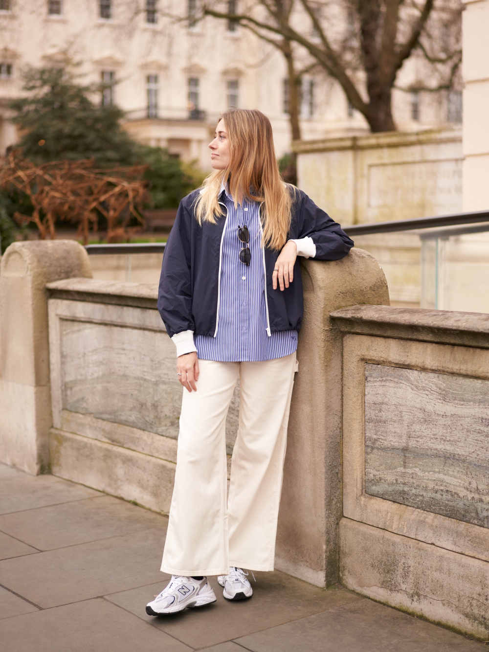 Check styling ideas for「Short-Sleeve Polo Sweater (JW Anderson)、Relaxed Painter  Pants (JW Anderson)」