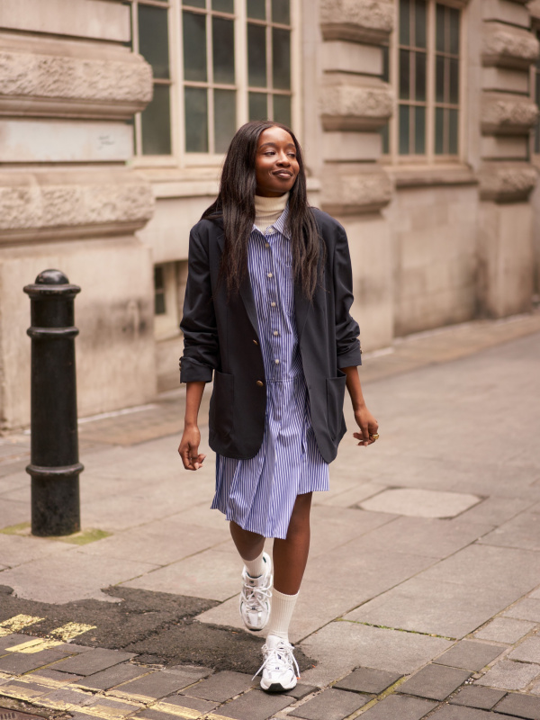 Uniqlo striped hot sale shirt dress