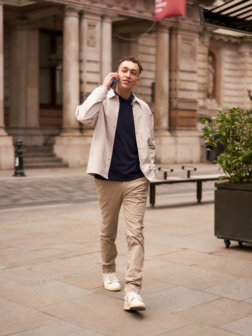 Polo shirt and store coat