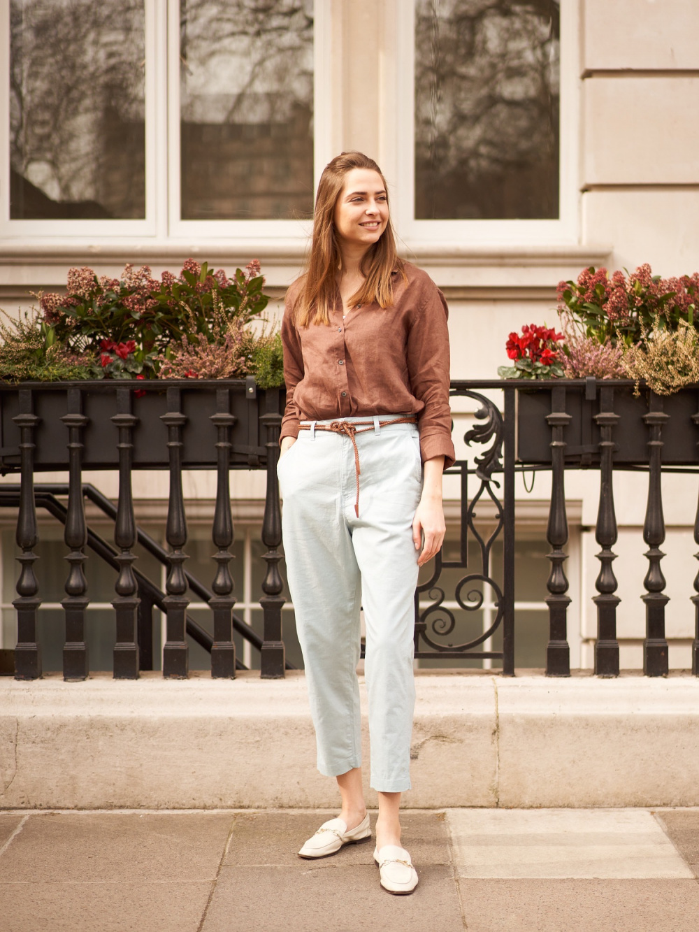 Linen Tapered Leg Pants, New In Clothing