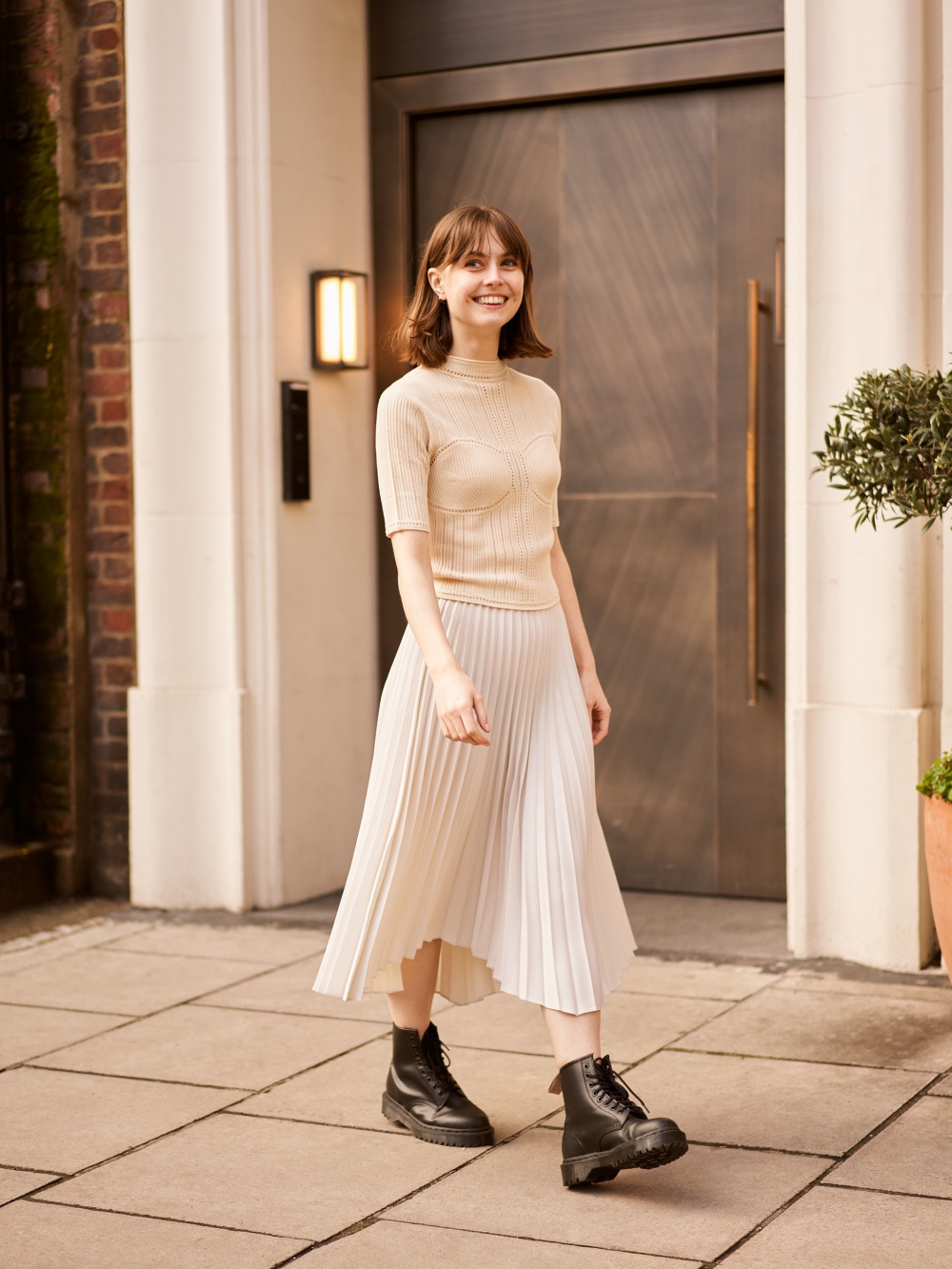 Check styling ideas for「Satin Pleated Skirt、Sofia Coppola UT