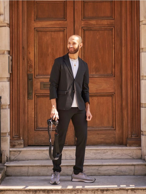 Gray Pants with Black Blazer