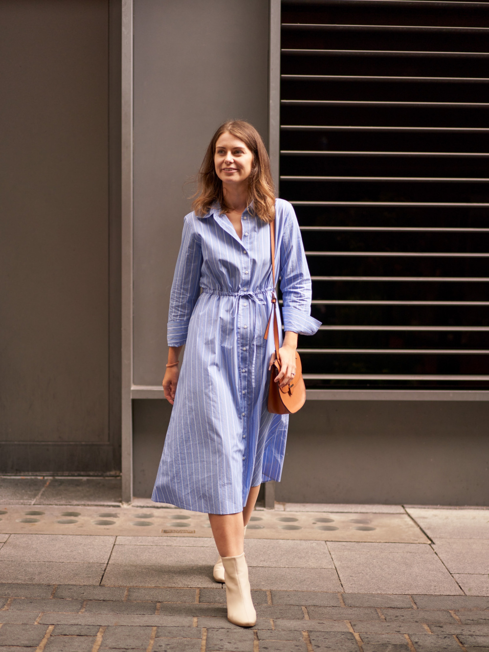 Long striped shirt dress best sale