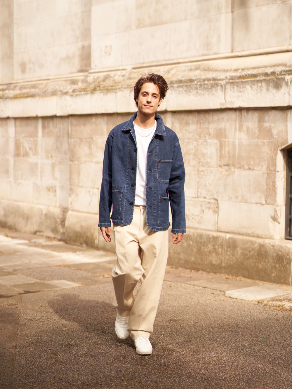 Check styling ideas for「Cotton Relaxed Ankle Pants (Denim)、Utility Jacket  (Denim)」