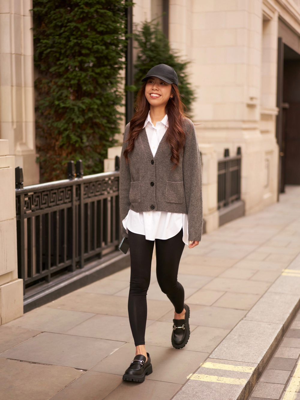 turtleneck under cardigan