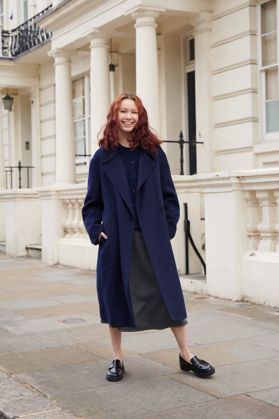 Uniqlo wool blend wrap coat discount