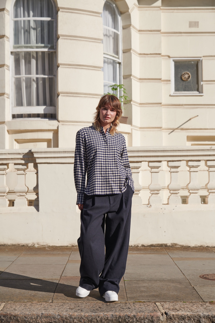 Brushed Jersey Pleated Wide Pants