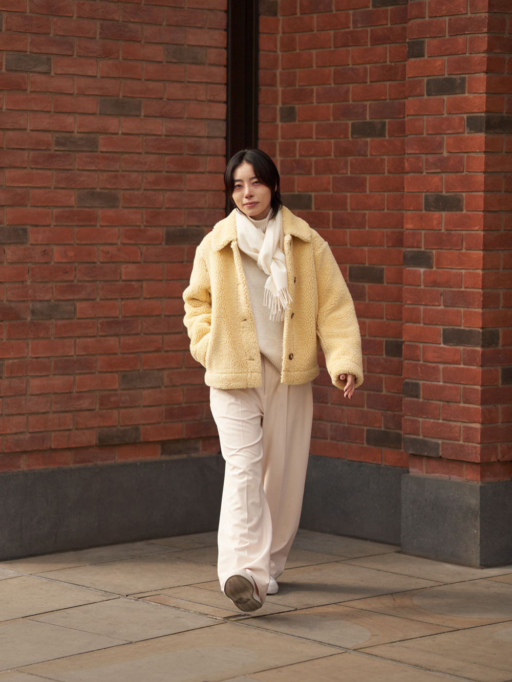 Check styling ideas for「Pile-Lined Fleece Jacket、Soft Brushed Checked  Long-Sleeve Shirt」