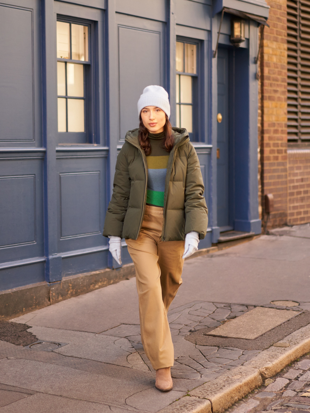 Check styling ideas for「Pile-Lined Fleece Jacket、Corduroy Wide-Fit Pleated  Pants」