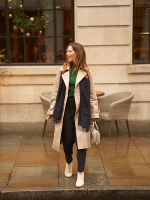 トレンチコート OPEN YY 25SS DETACHABLE SCARF TRENCH COAT BEIGE Open Yy Beige Detachable Scarf Trench Coat | ModeSens