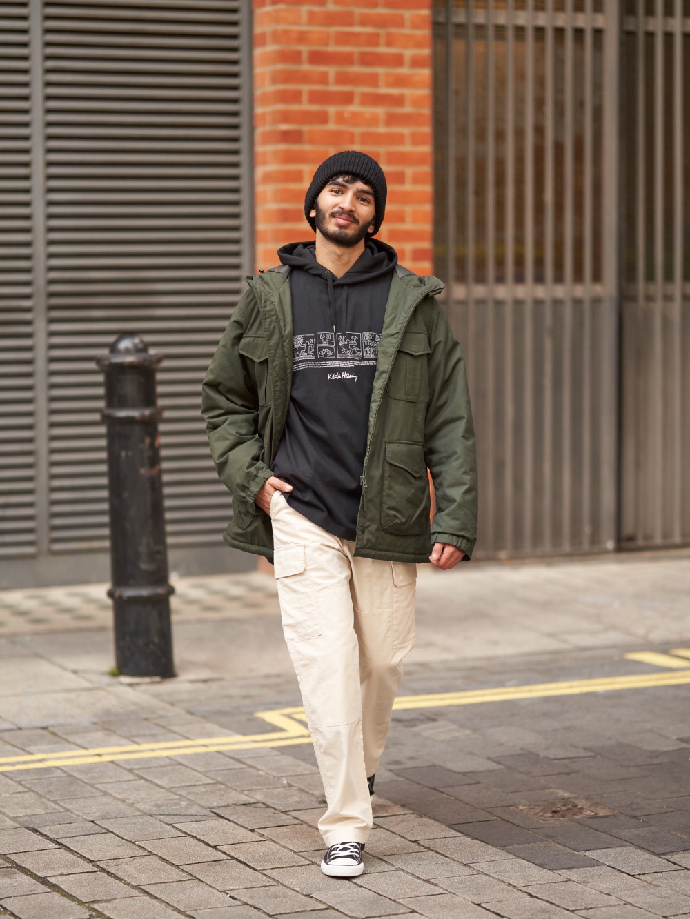 Check styling ideas for「Cargo Pants、Premium Lambswool Long Sleeve Crew Neck  Sweater」