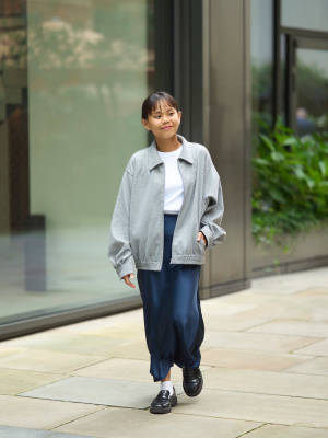 Brushed Jersey Oversized Blouson | UNIQLO US Brushed Jersey Oversized Blouson | UNIQLO US