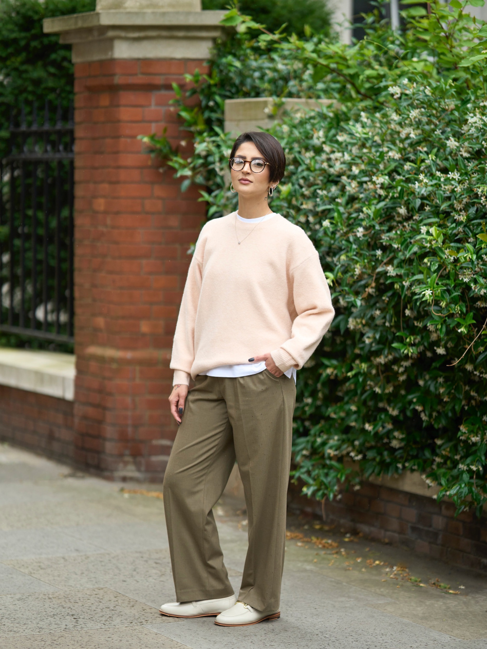 Khaki pants and sweater sale
