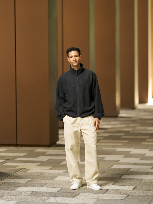 Brushed Jersey Zip-Up Blouson(Men's) outfit ideas| UNIQLO US