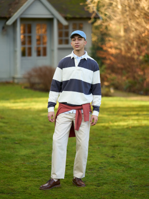 Oversized Rugger Polo Shirt | Striped | UNIQLO US