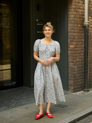 ワンピース Volume Sleeve Cotton Jersey Dress Volume Sleeve Dress | Printed | UNIQLO US