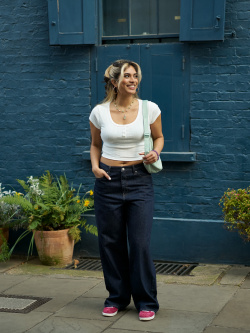 Pointelle Henley Neck T-Shirt
