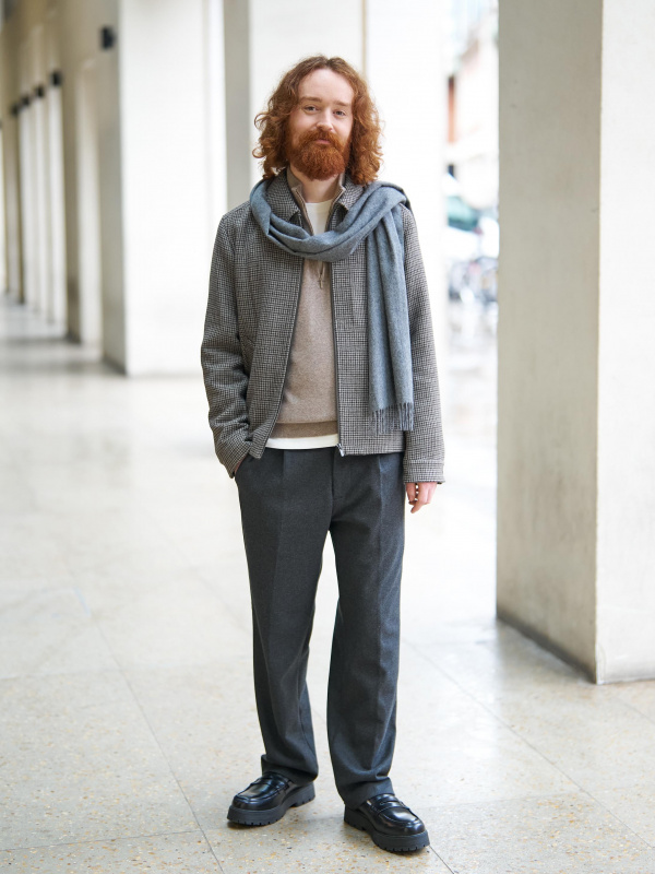 An outfit using Seamless Down Parka and 100% Cashmere Half-Zip