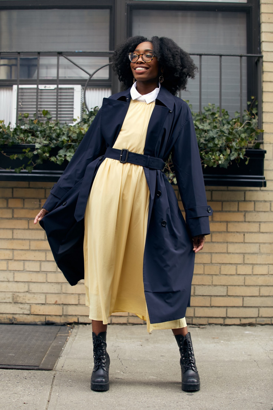 Oversized trench clearance coat street style