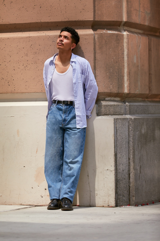 Check styling ideas for「Jersey Relaxed Jacket、U Regular-Fit Straight Jeans」