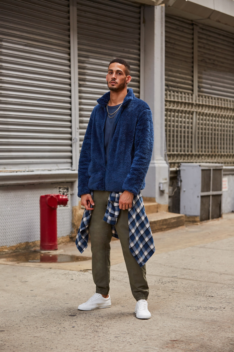 Blue sales flannel outfit