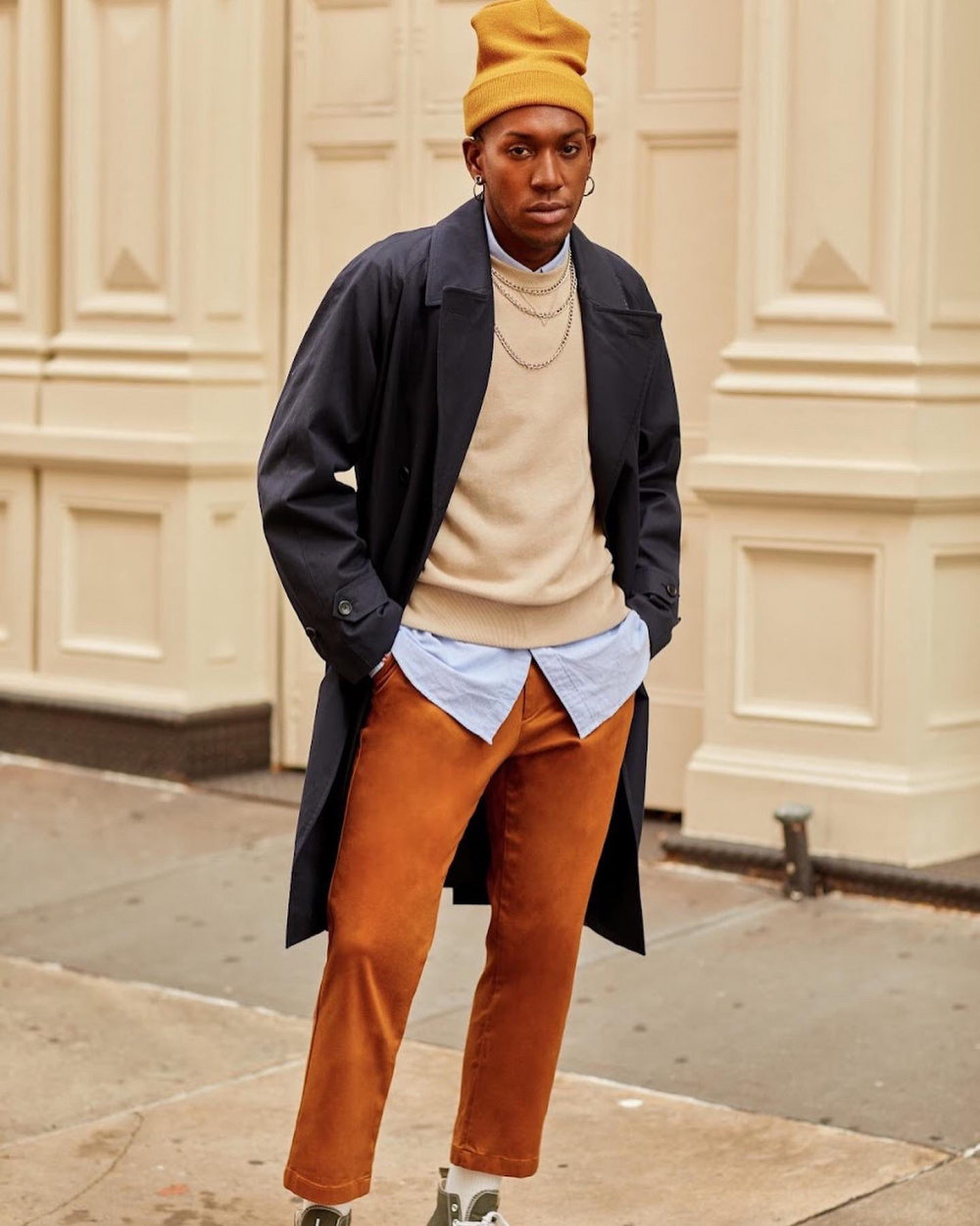 Check styling ideas for「Extra Fine Merino V-Neck Long-Sleeve