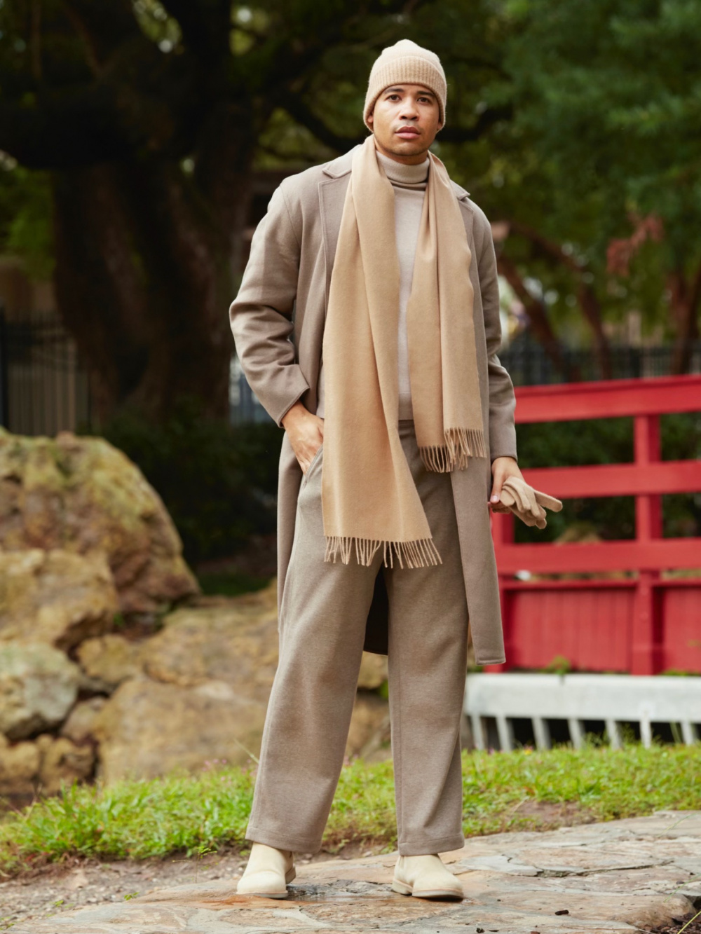 double face chester long coat uniqlo