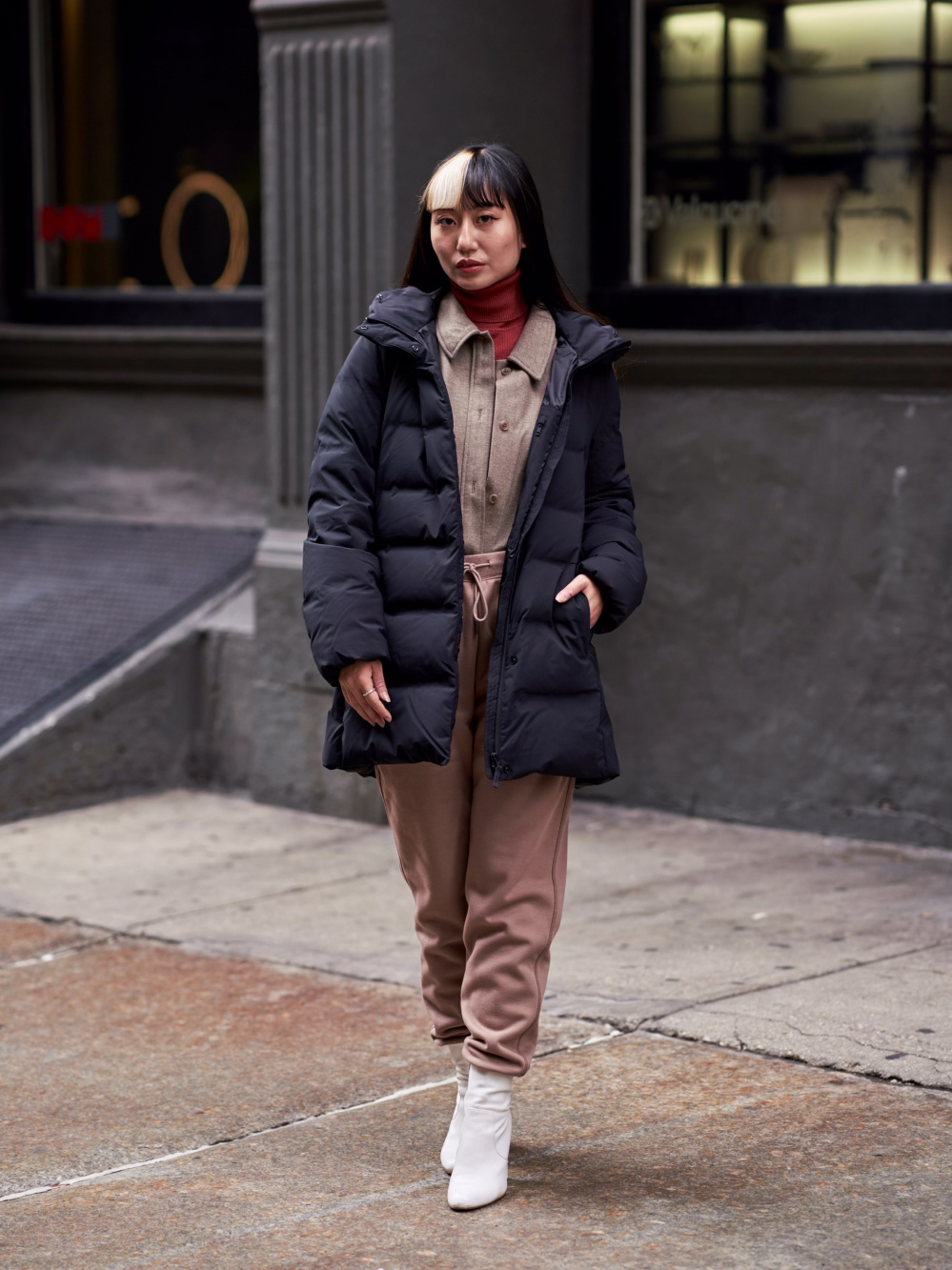 Check styling ideas for「Seamless Down Long Coat、HEATTECH Knitted