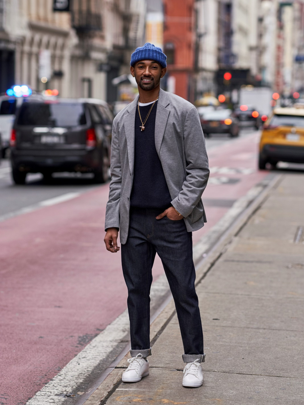 Grey blazer white t on sale shirt