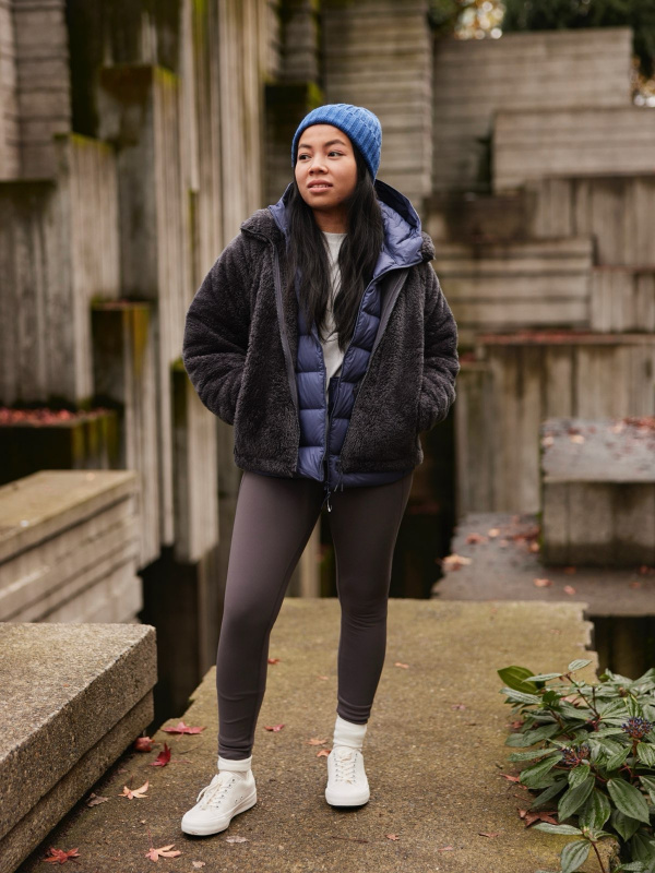 Check styling ideas for Windproof Fluffy Yarn Fleece Full Zip