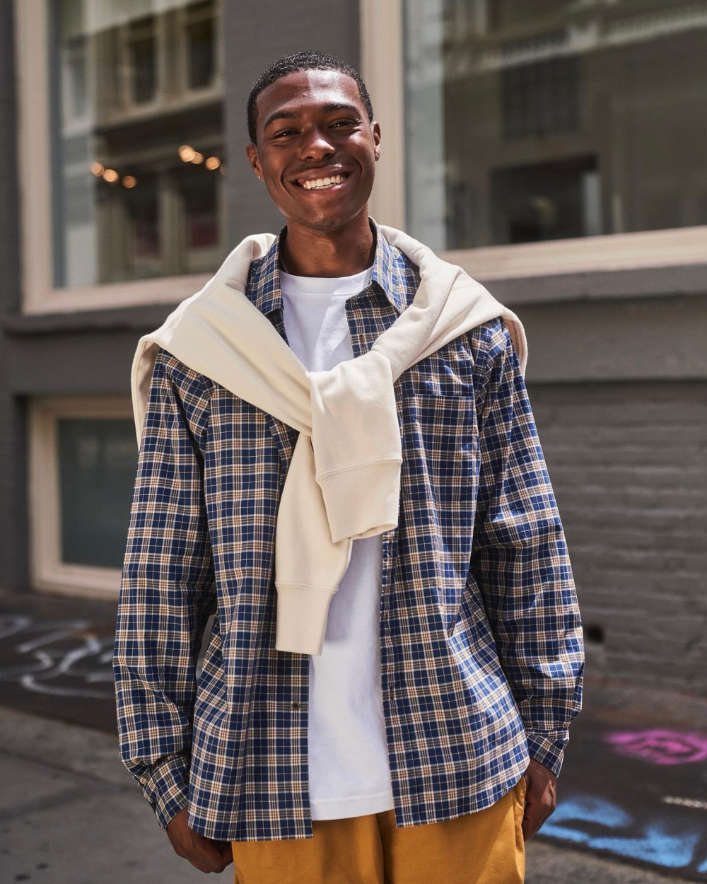 Check styling ideas for Sweatshirt Flannel Checked Shirt