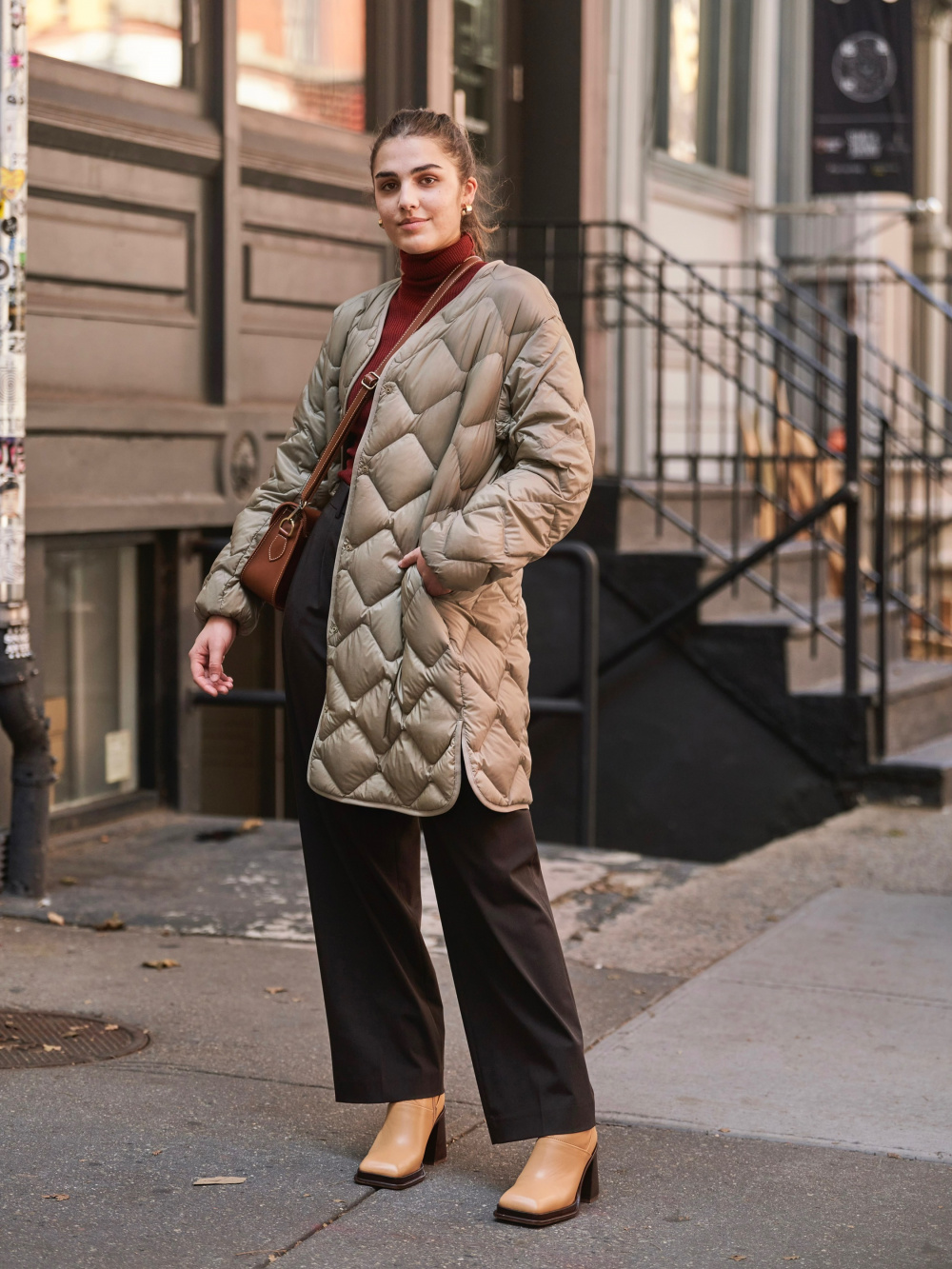 Check styling ideas for「Windproof Outer Single Breasted Fleece Coat、Wide-Fit  Pleated Pants」