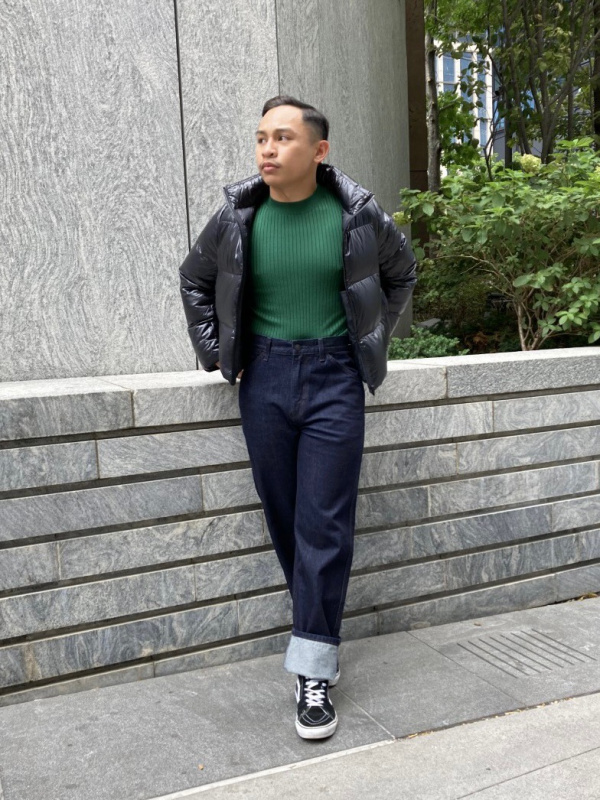 Uniqlo wide best sale fit tapered jeans