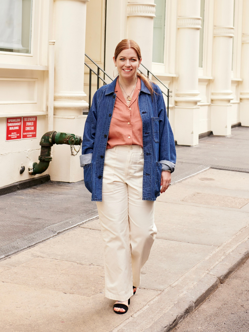 Check styling ideas for「Rayon Skipper Collar 3/4 Sleeve Blouse、Denim Short  Jacket」