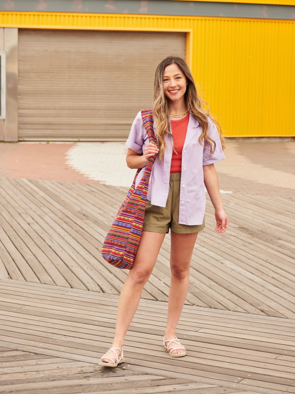 Check styling ideas for「Linen Blend Open Collar Short-Sleeve