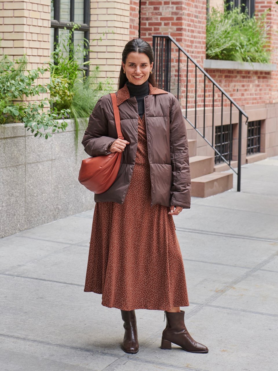 red dress with brown jacket Chocolate Ribbed Knit Spaghetti Straps Mini Dress + Shrug Jacket main image 0